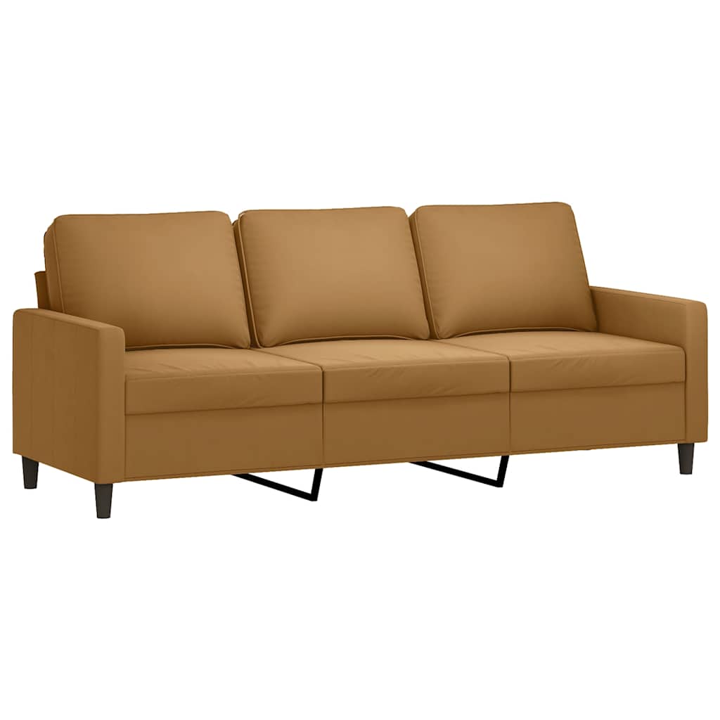 2 Pcs conjunto de sofás com almofadões veludo castanho