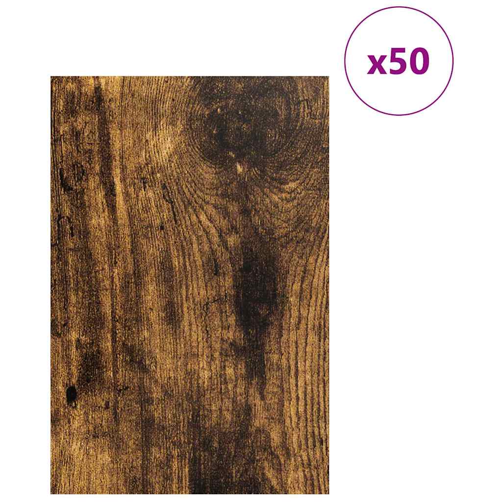 Painéis de decoração 50 unid. carvalho defumado