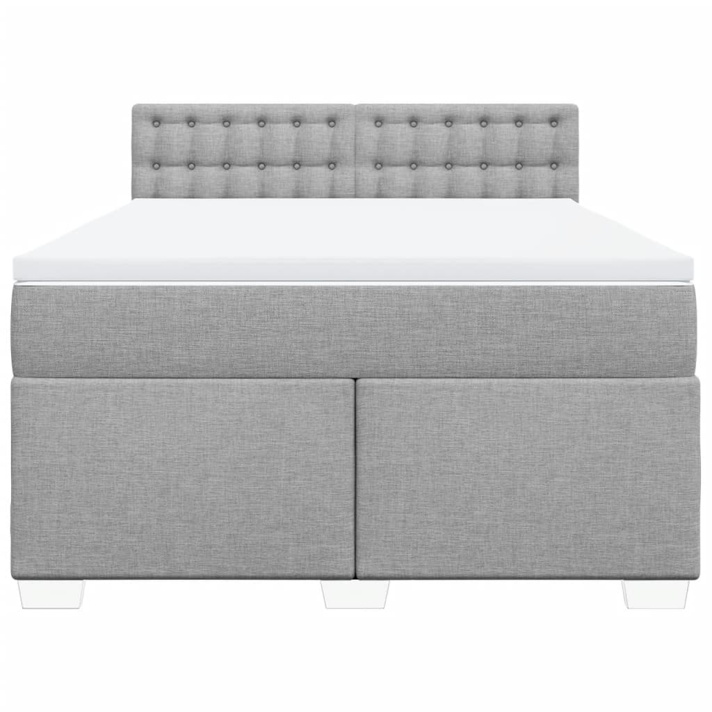 Cama com molas/colchão 140x190 cm tecido cinzento-claro