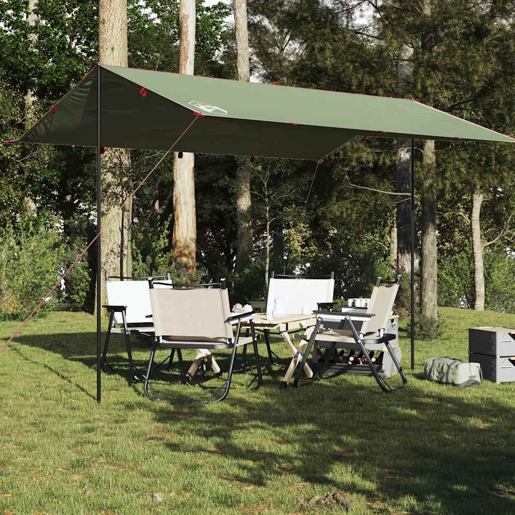 Lona de campismo 400x294 cm impermeável verde