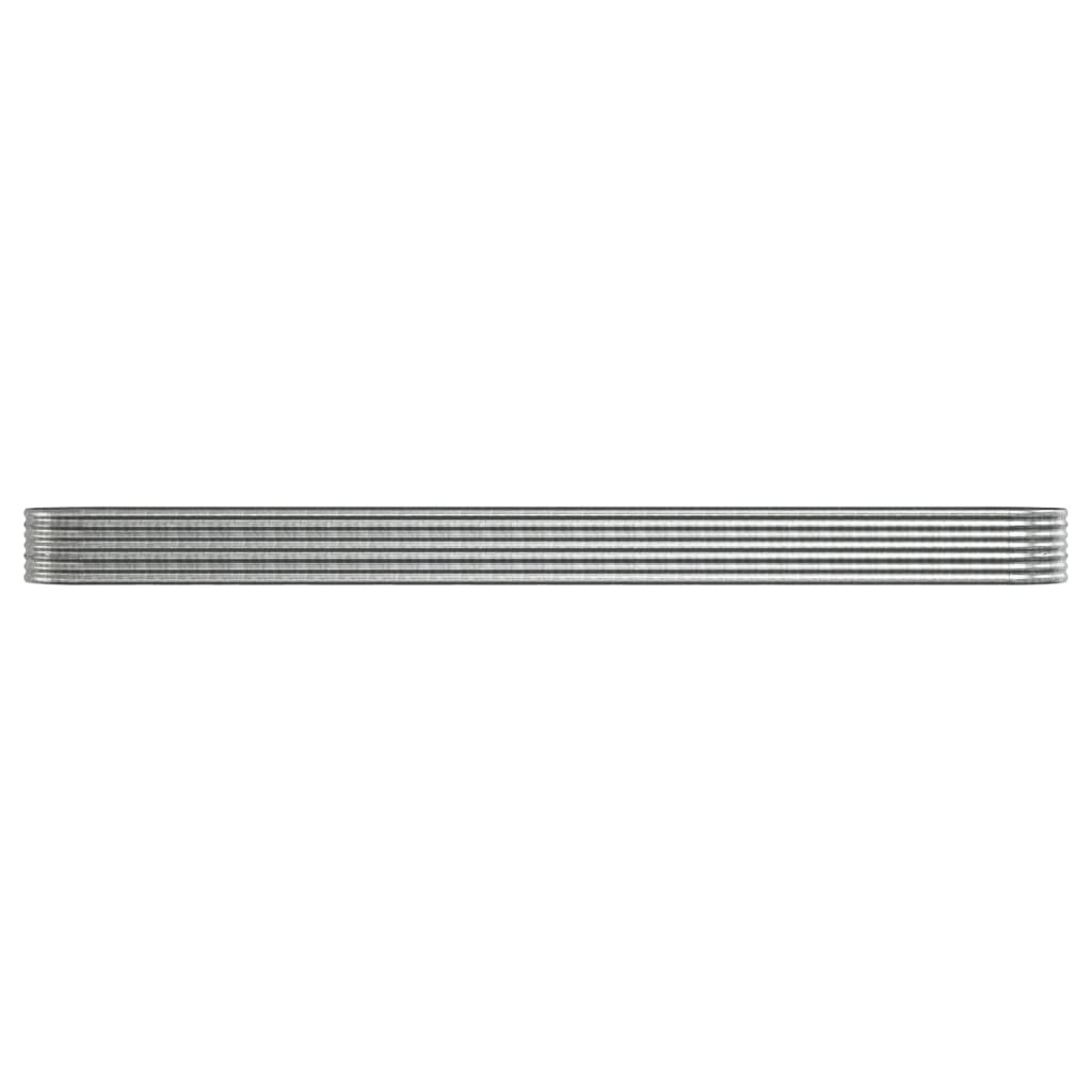 Canteiro elevado jardim 512x80x36cm aço galvanizado prateado