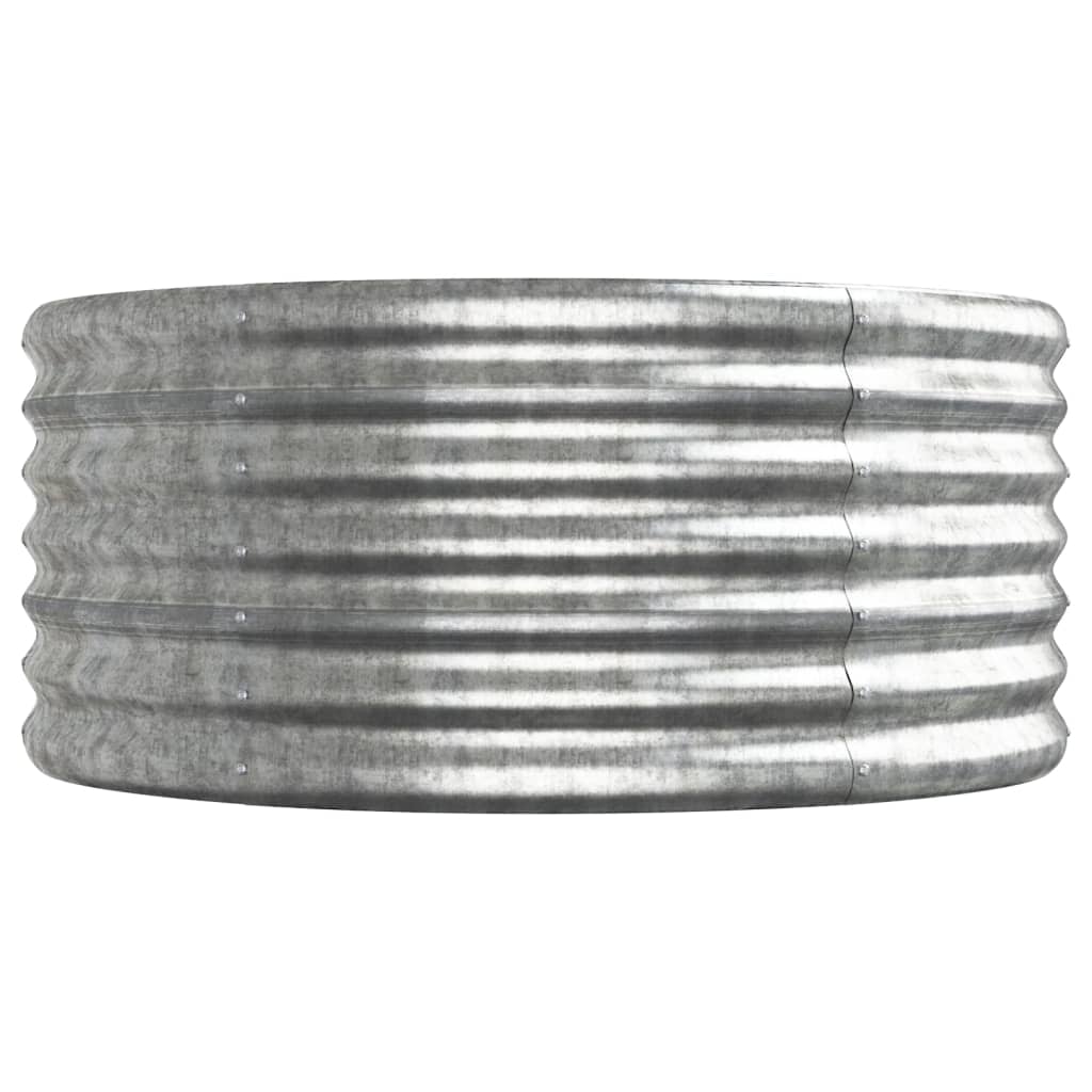 Canteiro elevado jardim 512x80x36cm aço galvanizado prateado