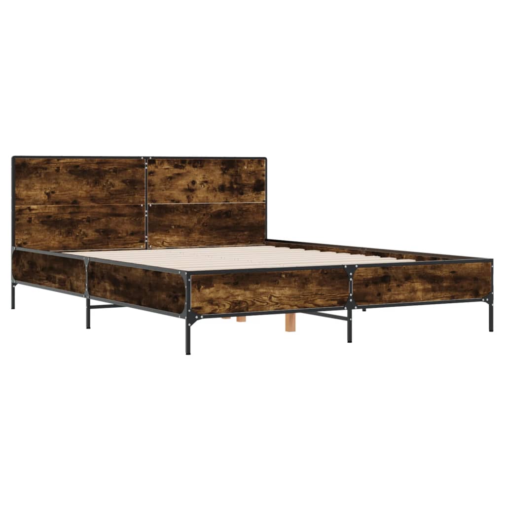 Estrutura de cama 150x200 cm derivados madeira/metal