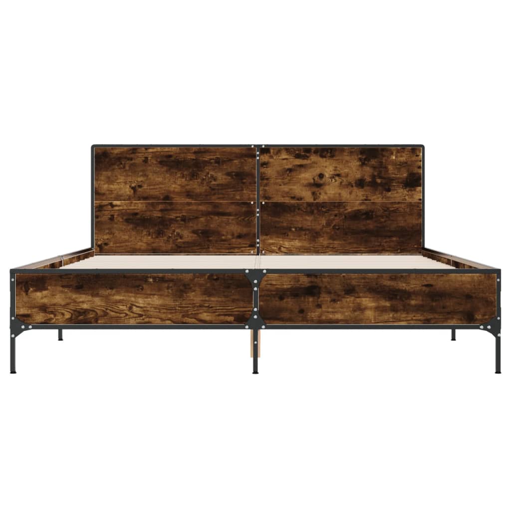 Estrutura de cama 150x200 cm derivados madeira/metal