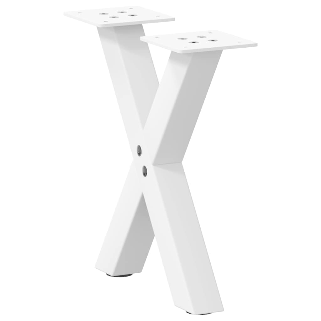 Pés para mesa de centro em formato de x, 2 peças, branco, 40x (30-31) cm, aço