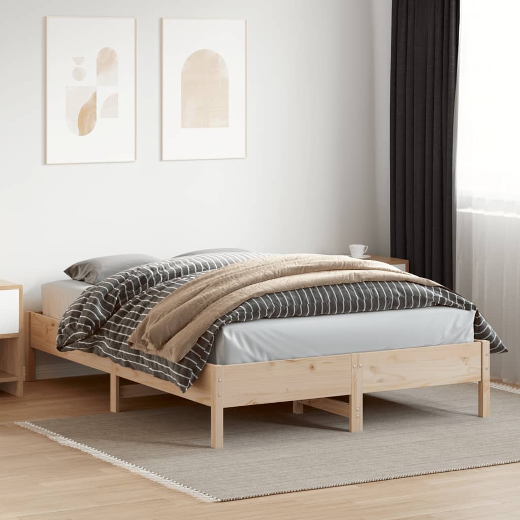 Cama sem colchão 150x200 cm madeira de pinho maciça