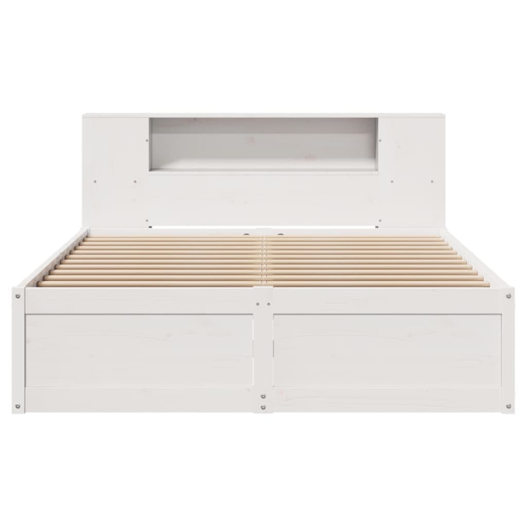 Cama sem colchão 135x190 cm madeira de pinho maciça branco