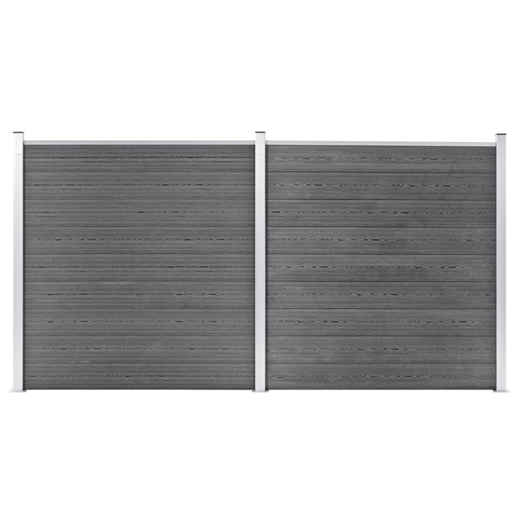 Painel de vedação para jardim 353x186 cm wpc cinzento