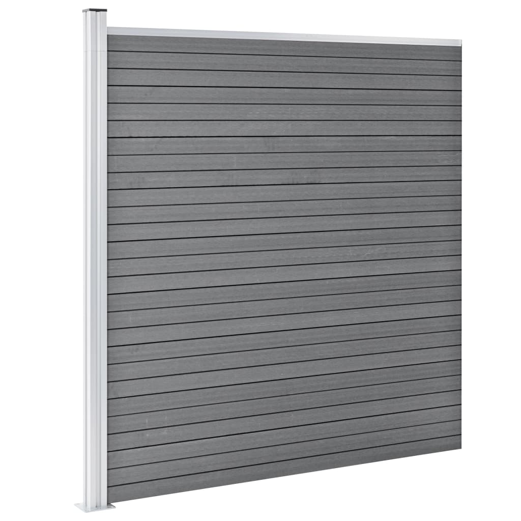 Painel de vedação para jardim 353x186 cm wpc cinzento