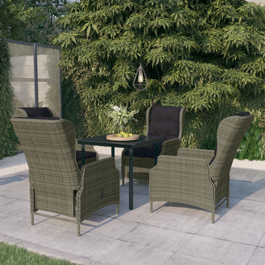 5 Pcs conjunto de jantar para jardim castanho