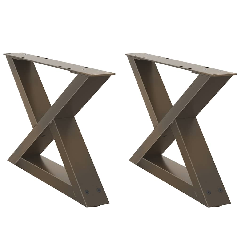 Pés para mesa de centro 2 peças aço natural 60x(30-31,3) cm aço