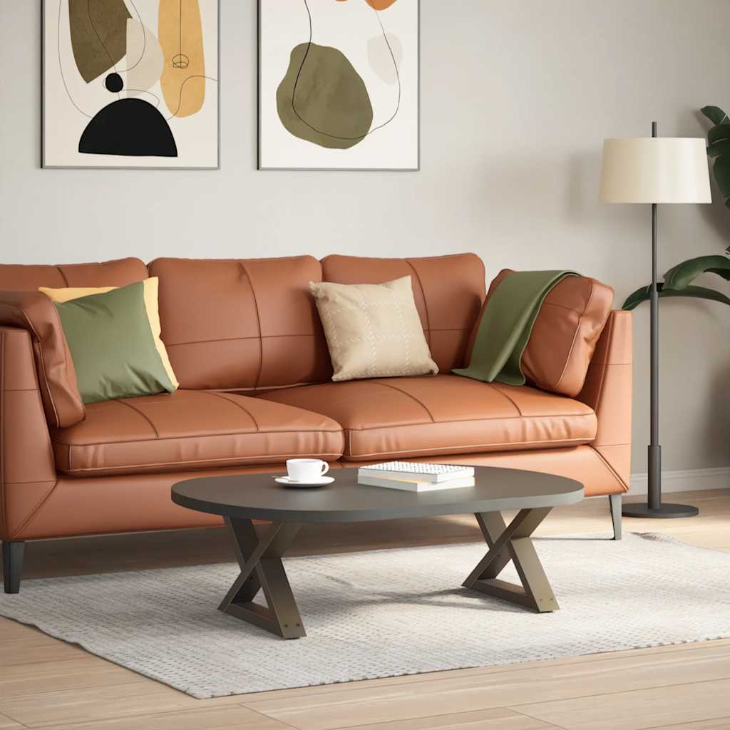 Pés para mesa de centro 2 peças aço natural 60x(30-31,3) cm aço