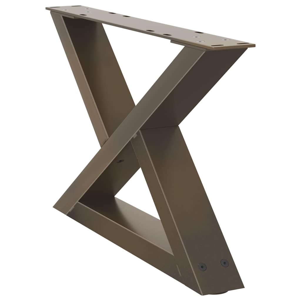 Pés para mesa de centro 2 peças aço natural 60x(30-31,3) cm aço