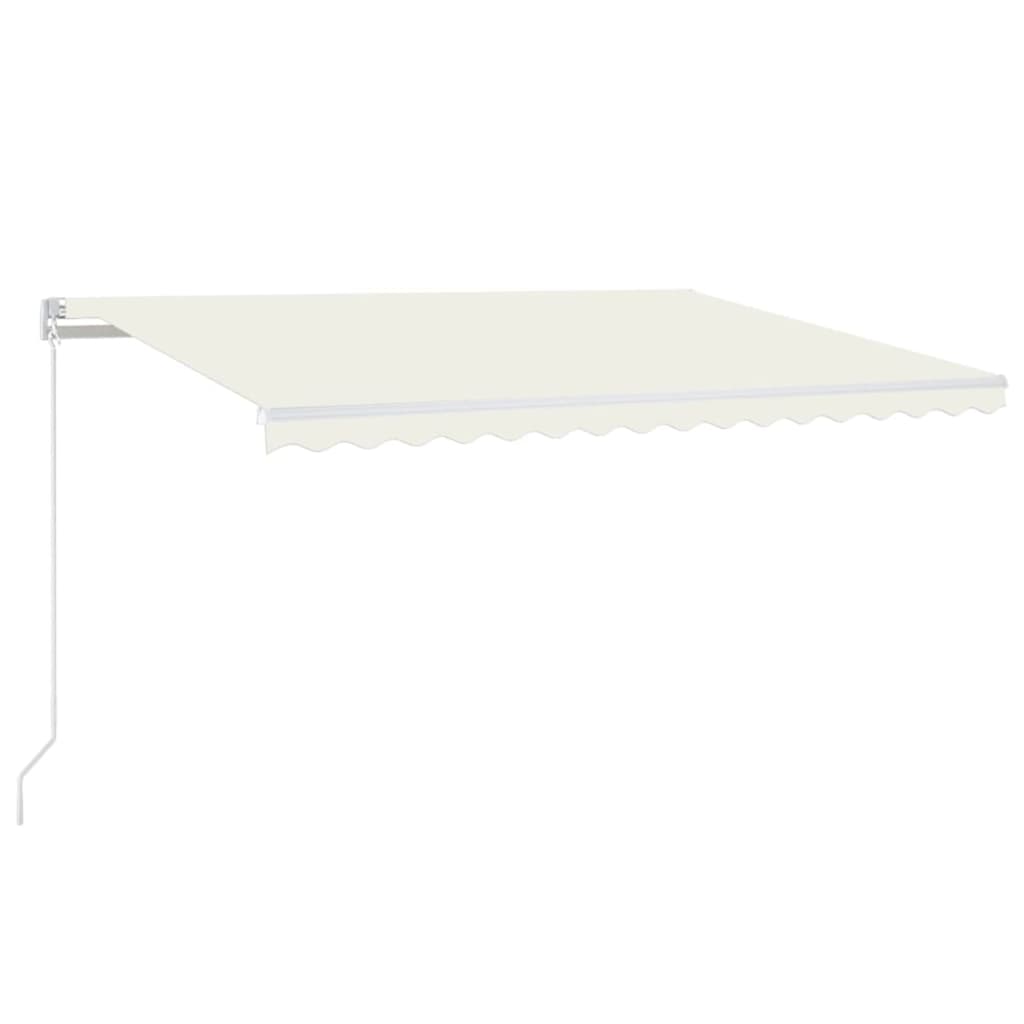 Toldo retrátil manual com LED 400x350 cm cor creme