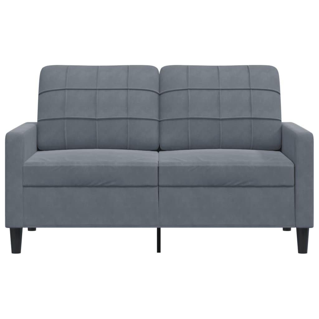 Sofá de 2 lugares 120 cm veludo cinza-escuro