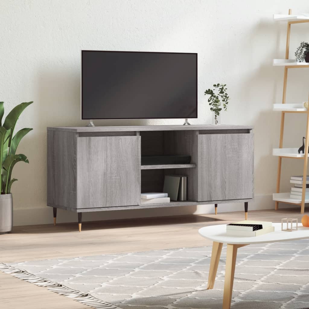 Móvel de TV 104x35x50 cm derivados de madeira cinzento sonoma