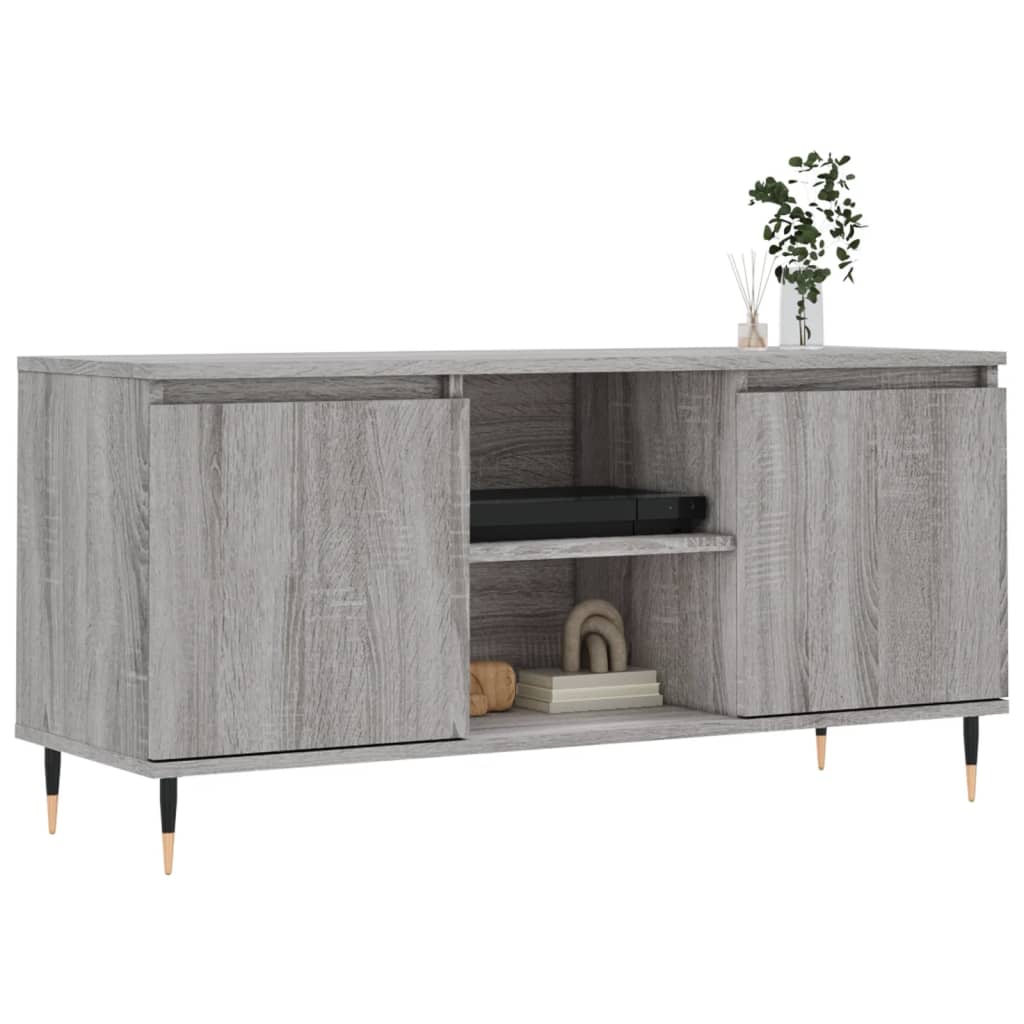 Móvel de TV 104x35x50 cm derivados de madeira cinzento sonoma