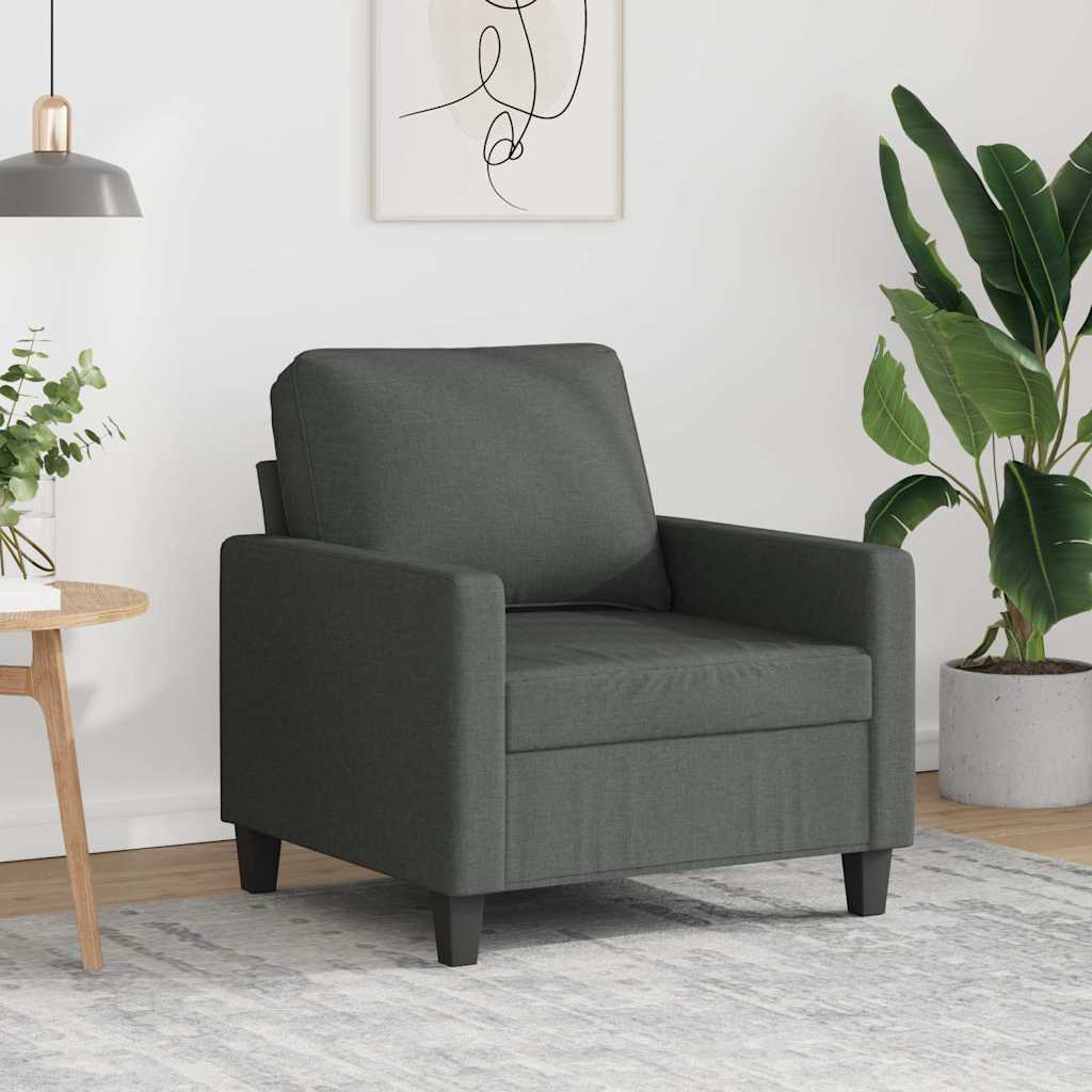 Poltrona 60 cm tecido cinzento-escuro