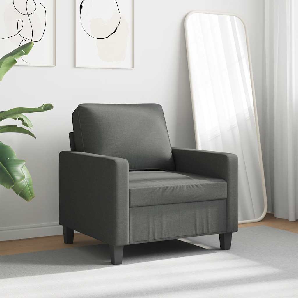 Poltrona 60 cm tecido cinzento-escuro