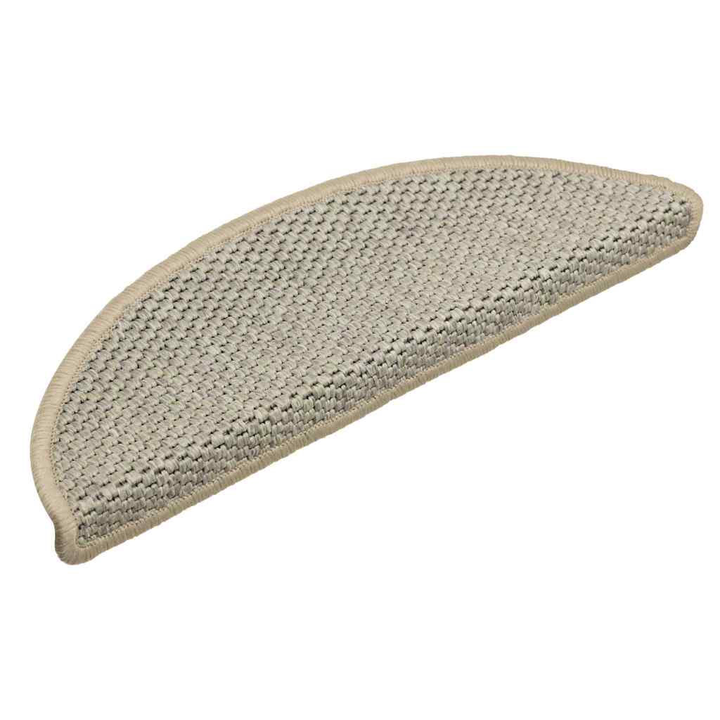 Tapetes escada adesivos aspeto sisal 15 pcs verde-claro