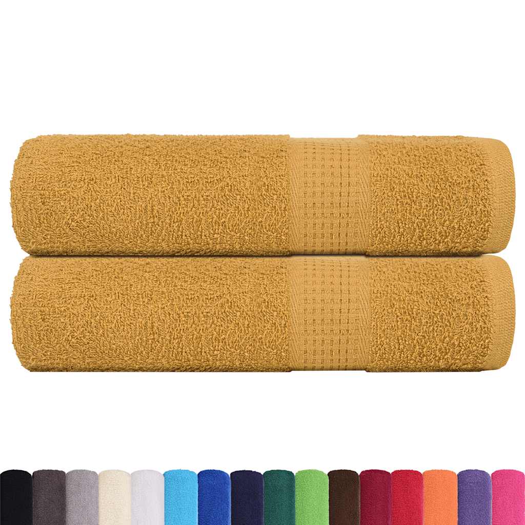 Toalhas de mãos frogn 2 pcs 50x100 cm 360 g/m² ouro