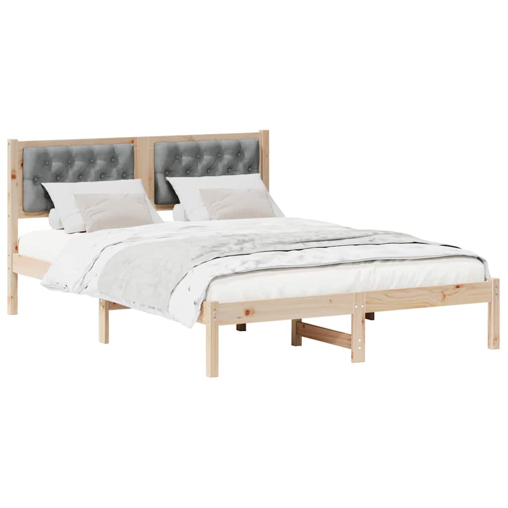 Estrutura da cama com cabeceira cinzento-claro 140 x 200 cm