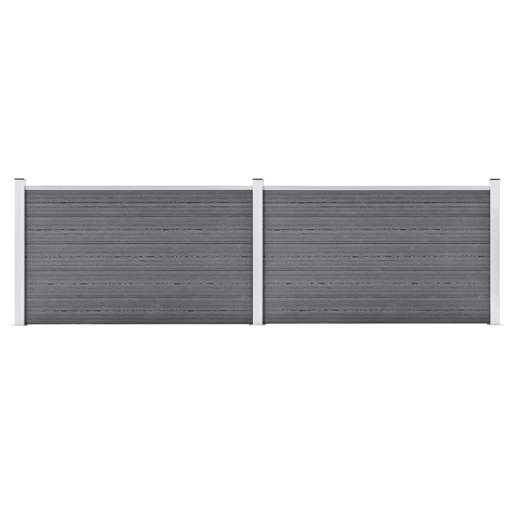 Painel de vedação para jardim 353x106 cm wpc cinzento