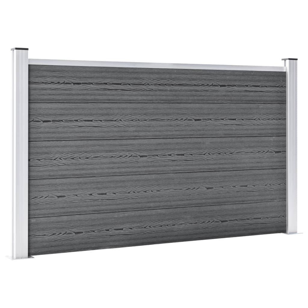 Painel de vedação para jardim 353x106 cm wpc cinzento