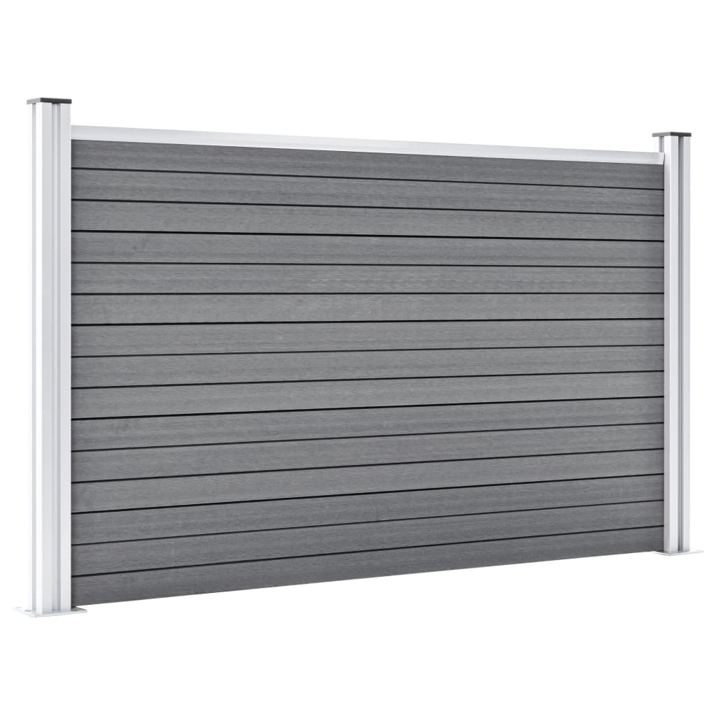 Painel de vedação para jardim 353x106 cm wpc cinzento