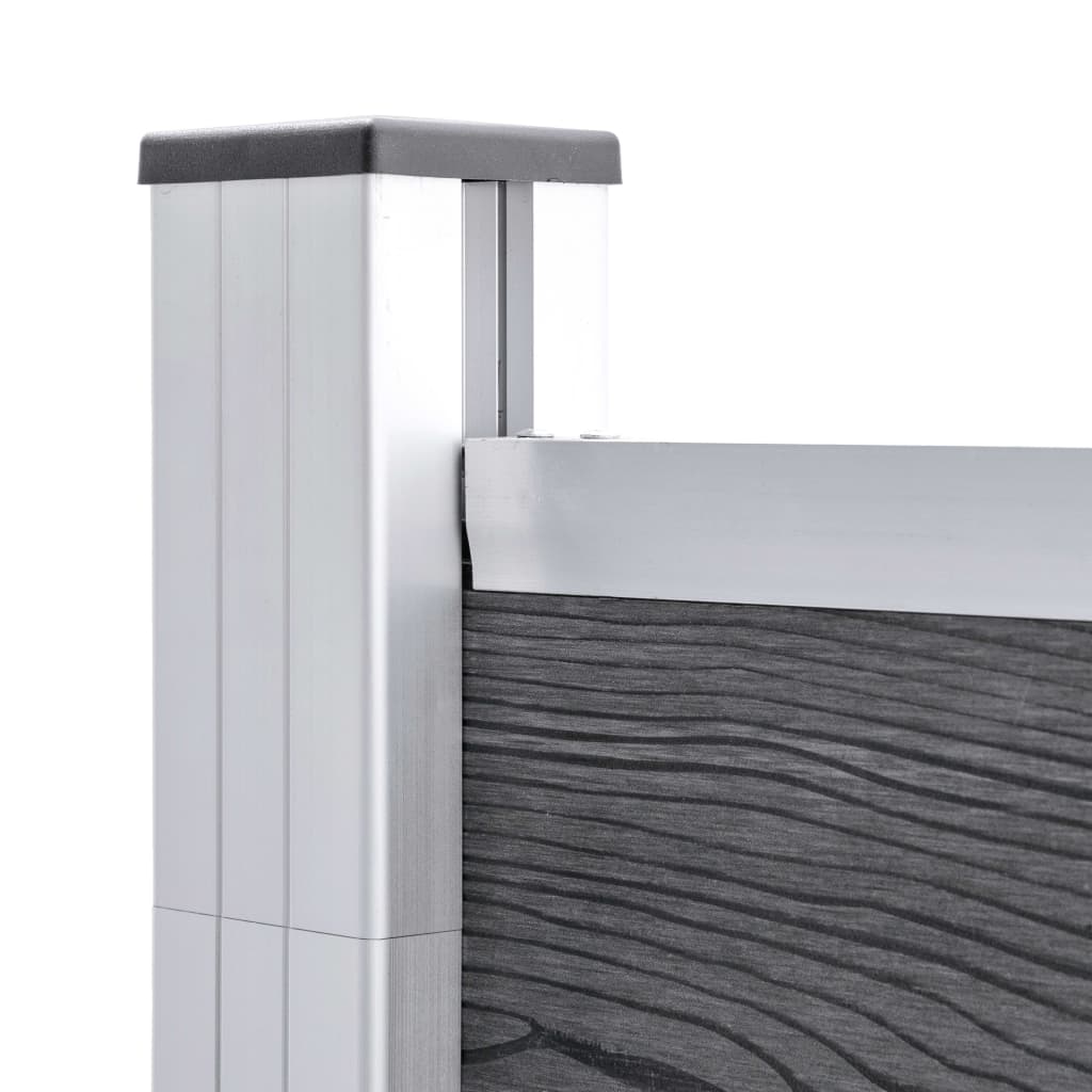 Painel de vedação para jardim 353x106 cm wpc cinzento