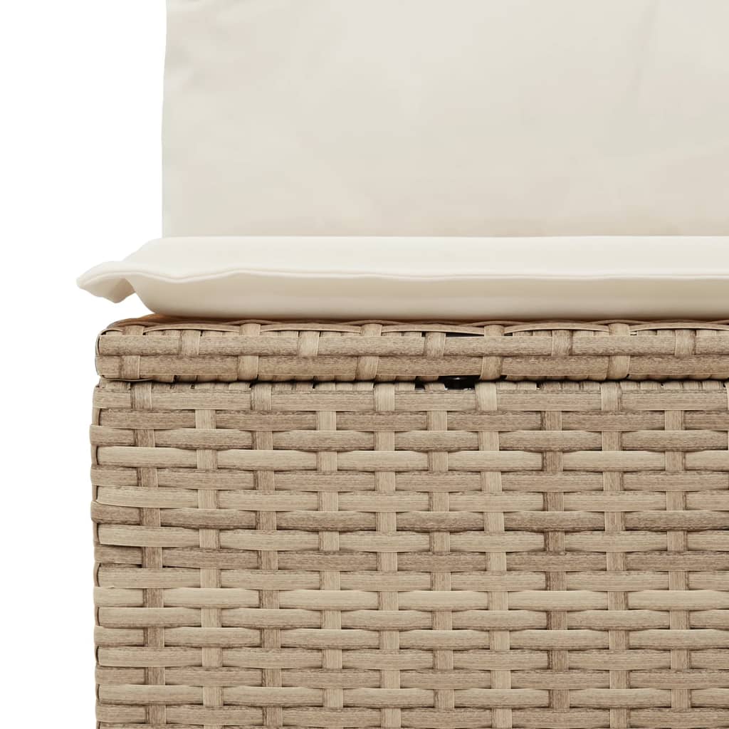 6 Pcs conjunto de sofás p/ jardim com almofadões vime PE bege
