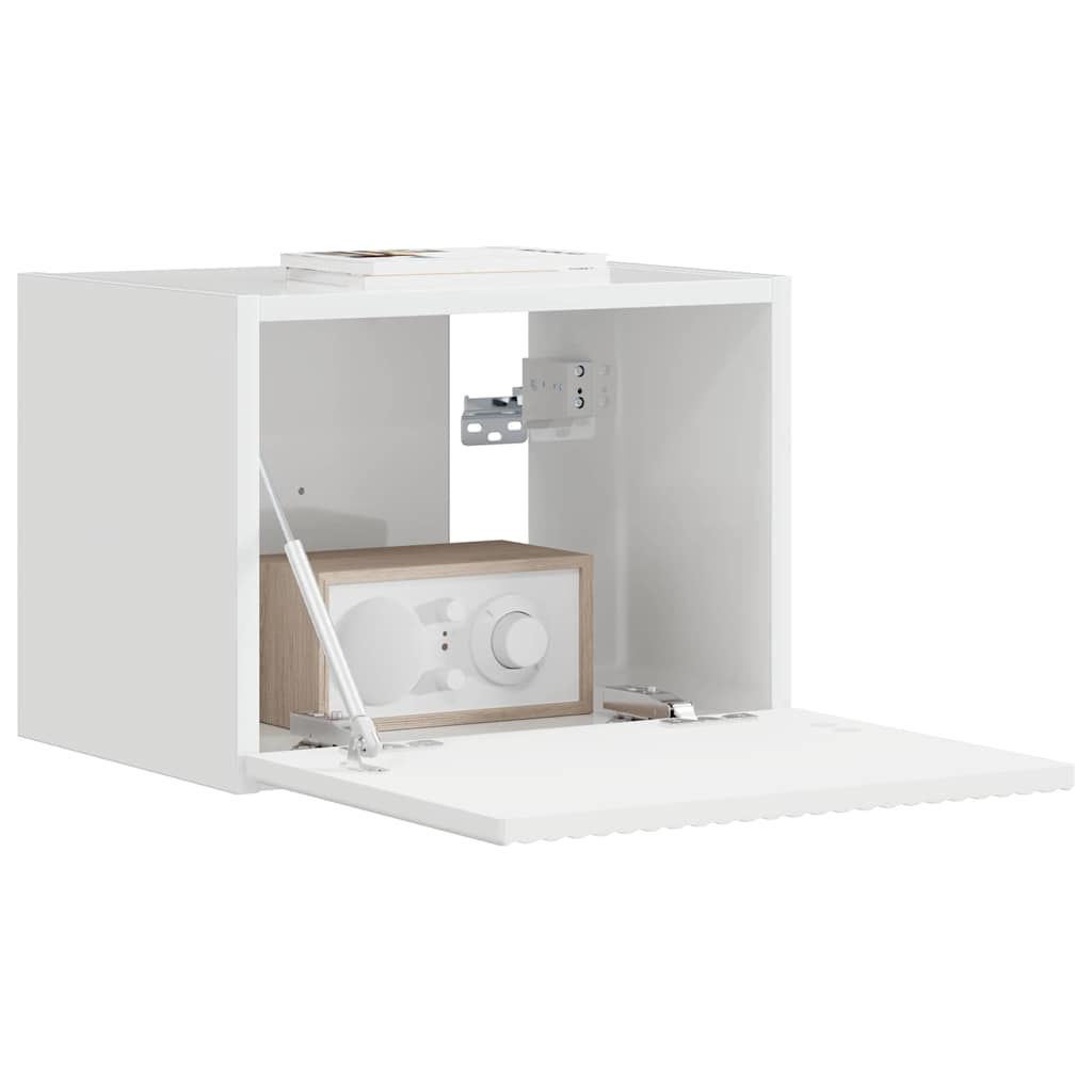 Armário de TV de parede 39 x 31 x 29,5 cm branco brilhante