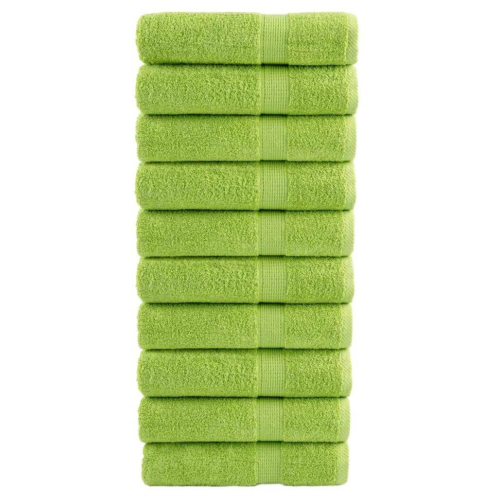 Toalhas mãos premium solund 10pcs 50x100cm 600gsm verde maça