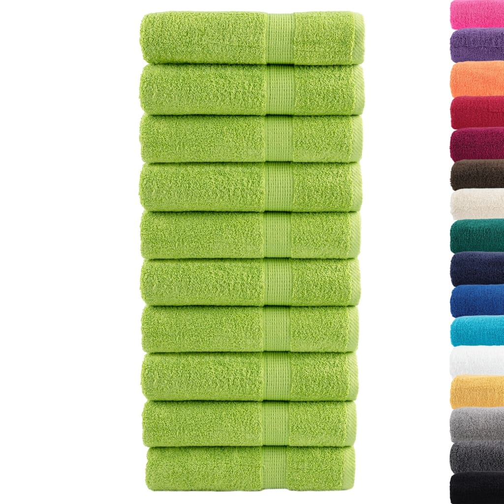 Toalhas mãos premium solund 10pcs 50x100cm 600gsm verde maça