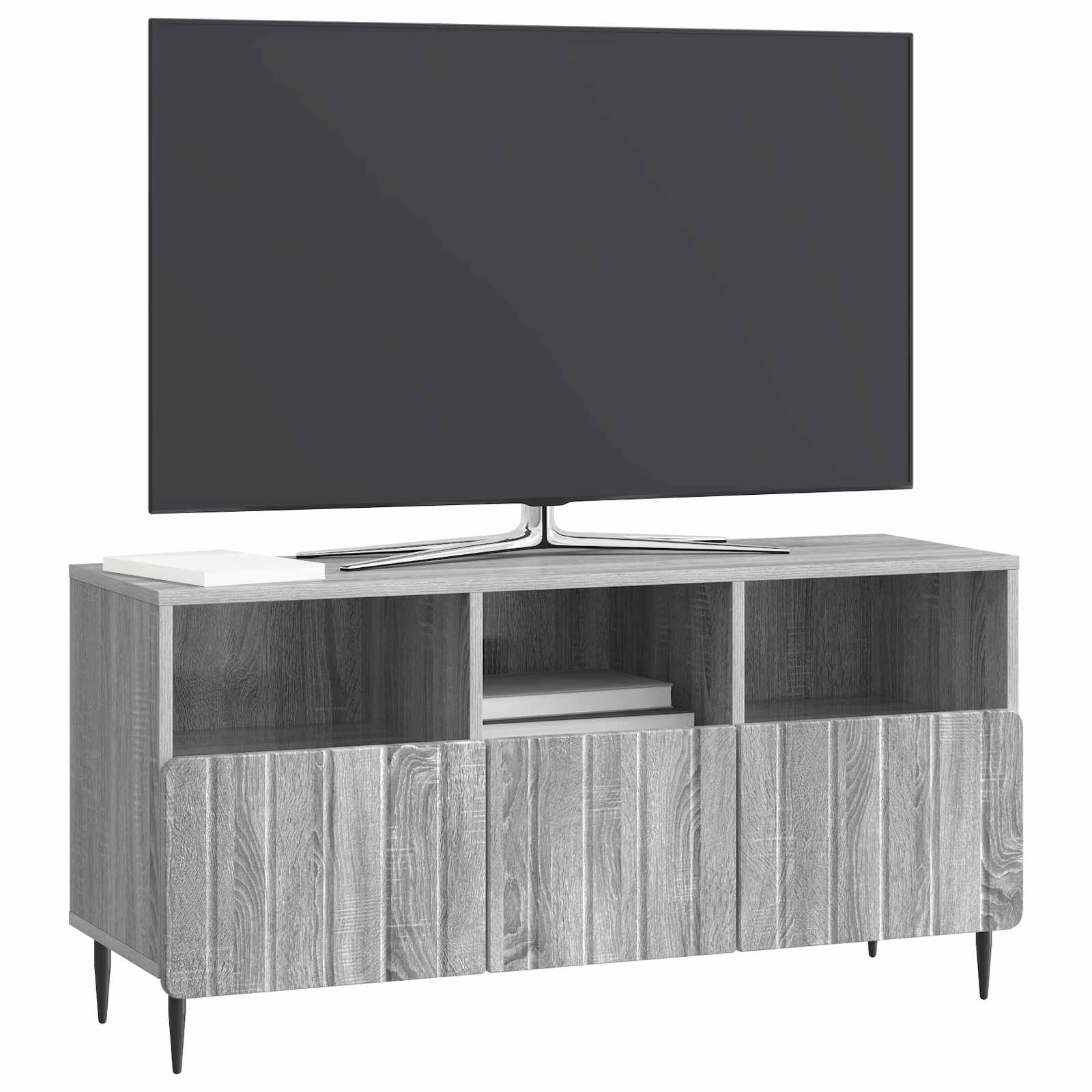 Gabinete para TV com gaveta sonoma cinzento 102 x 34,5 x 50 cm