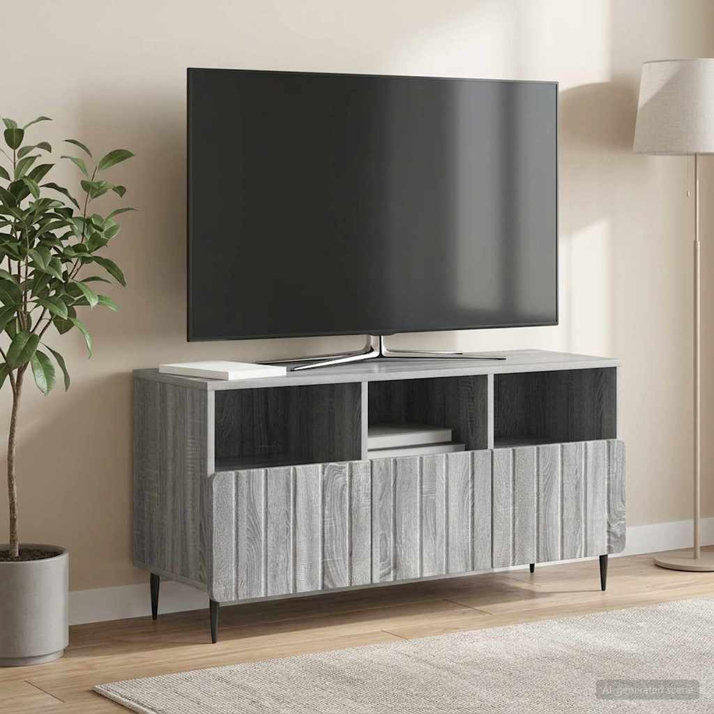 Gabinete para TV com gaveta sonoma cinzento 102 x 34,5 x 50 cm