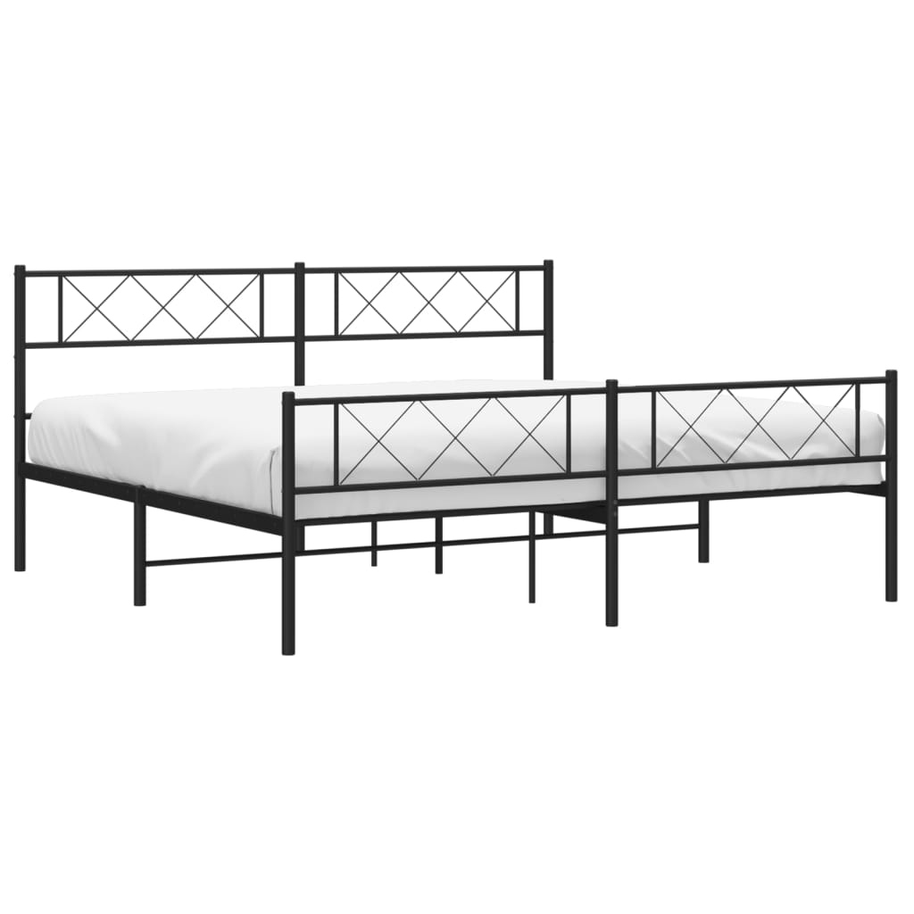 Estrutura de cama sem colchão com pés 180x200 cm preto