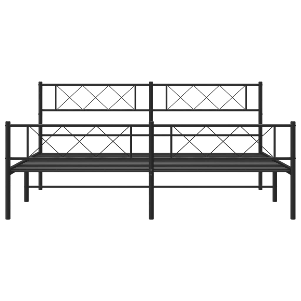 Estrutura de cama sem colchão com pés 180x200 cm preto