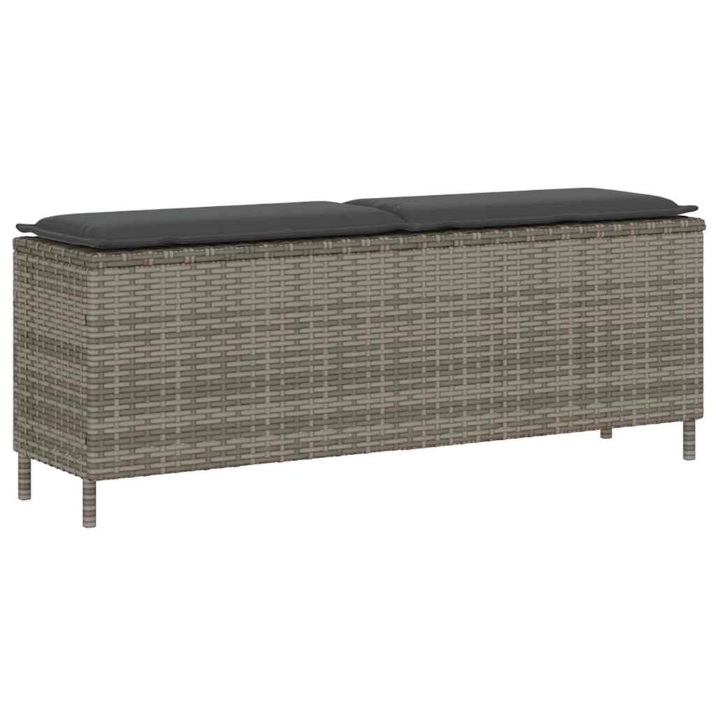 Banco de jardim com almofadão 110x30x40,5 cm vime PE cinzento