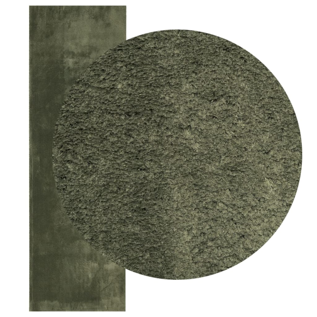 Tapete pelo curto macio lavável huarte 80x250 cm verde-floresta