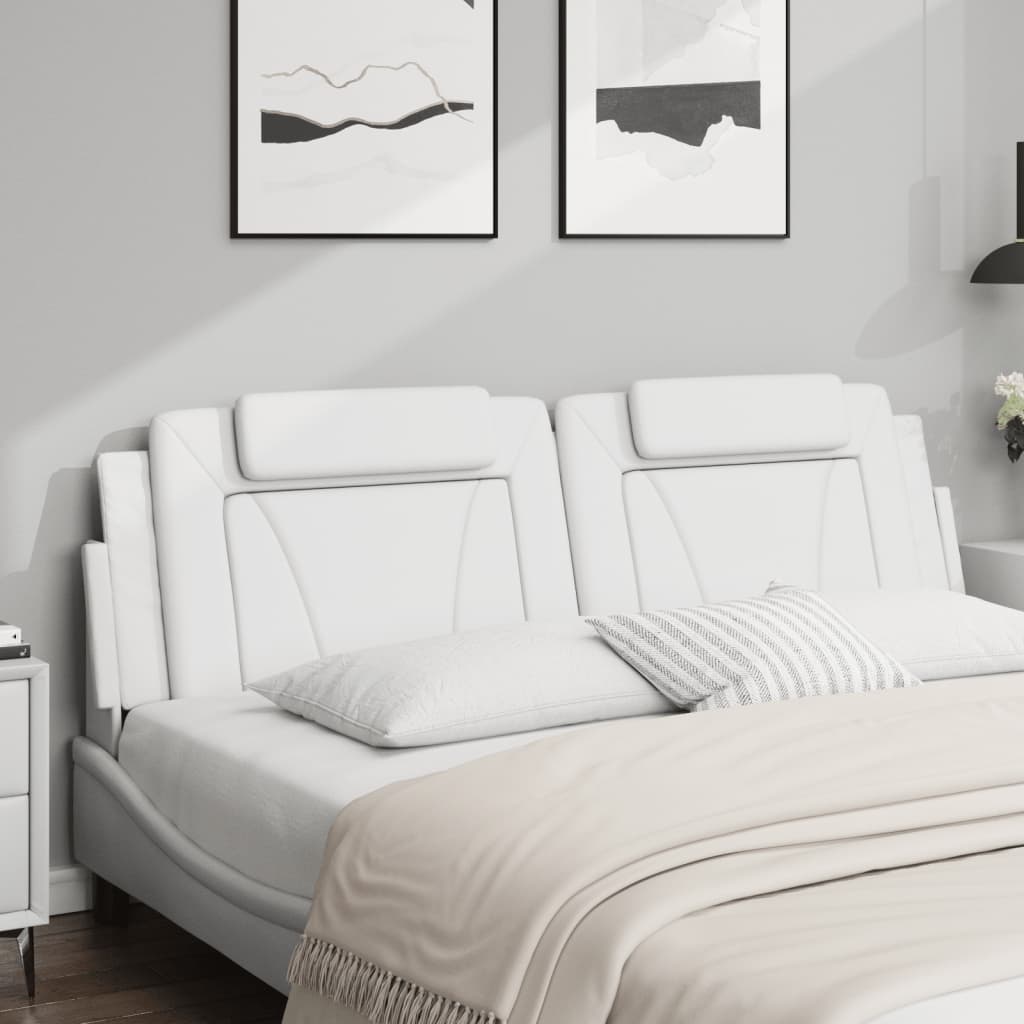 Almofadão de cabeceira viana 180 cm couro artificial branco