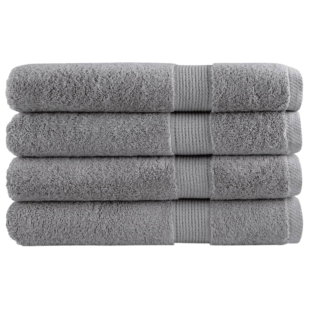 Toalhas premium solund 4 pcs 100x200 cm 600 gsm cinzento
