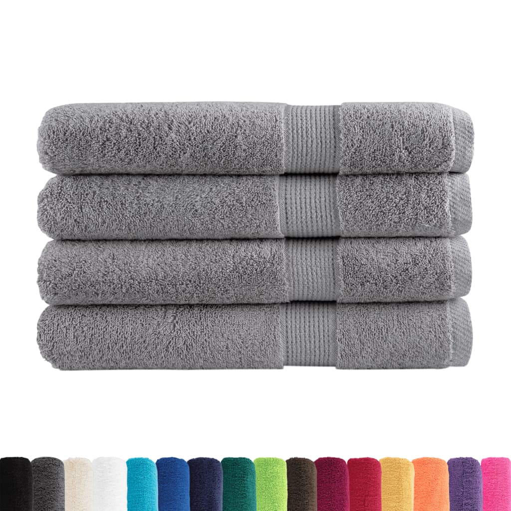 Toalhas premium solund 4 pcs 100x200 cm 600 gsm cinzento