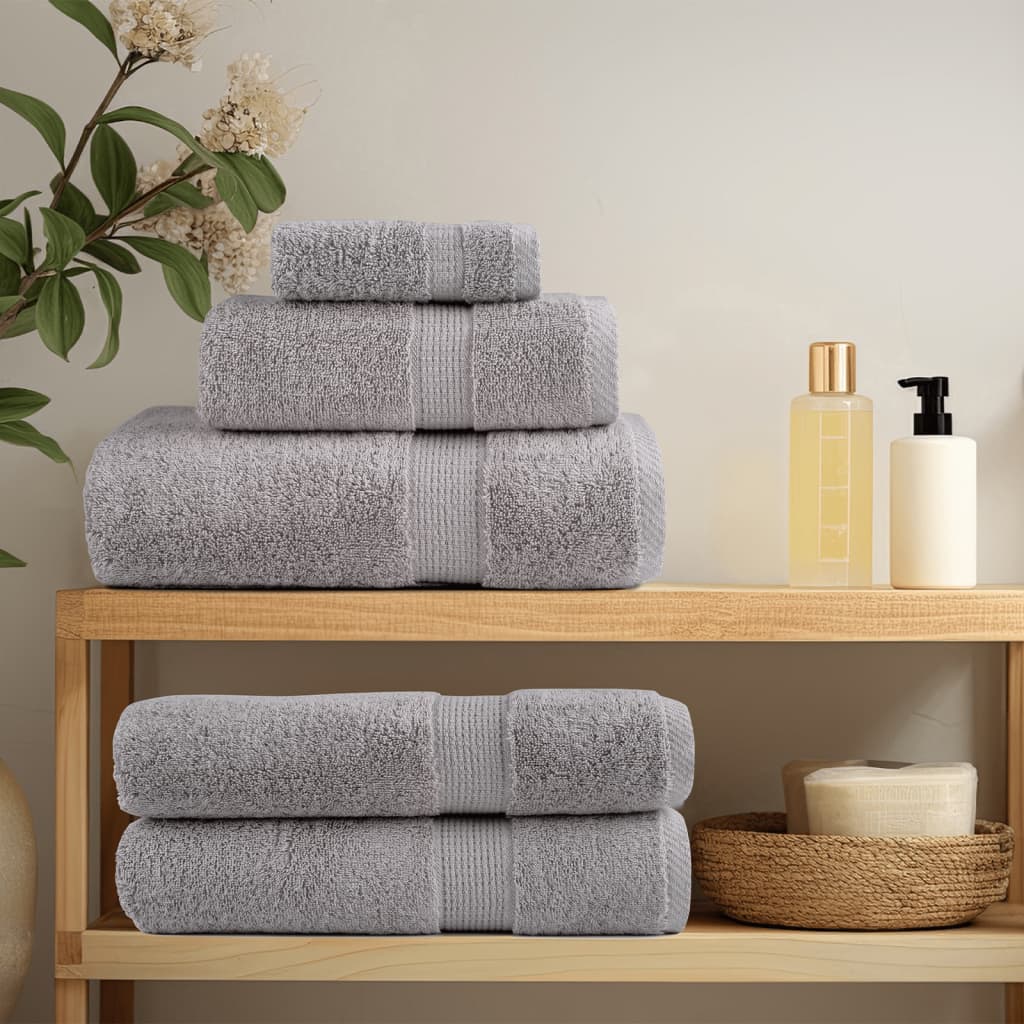 Toalhas premium solund 4 pcs 100x200 cm 600 gsm cinzento