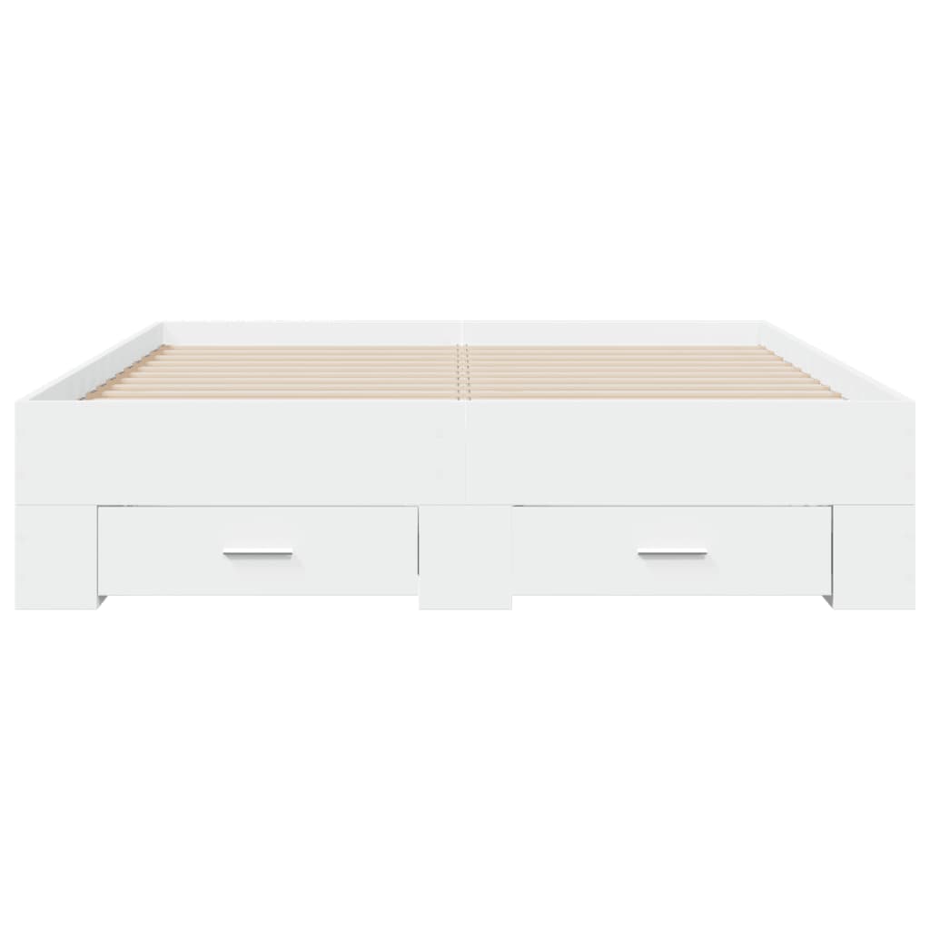 Estrutura de cama c/ gavetas 140x190cm derivados madeira branco