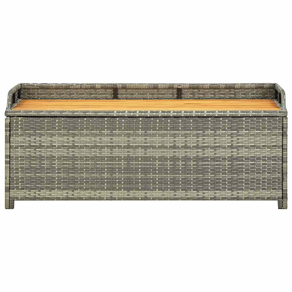 Banco de jardim c/ arrumação 120 cm vime PE cinzento