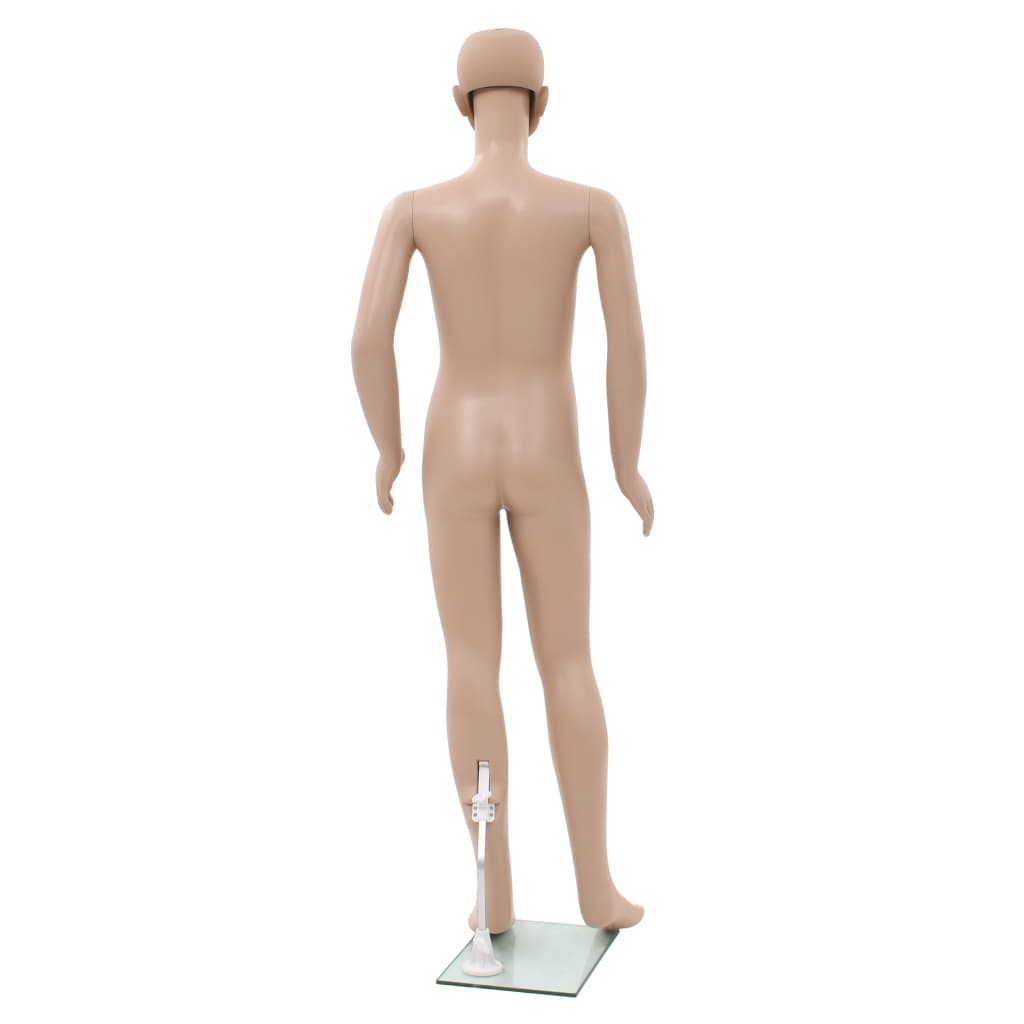 Manequim criança completo base de vidro 140 cm bege