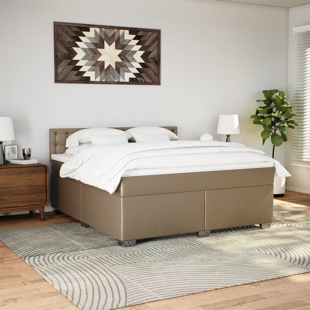 Cama com molas/colchão 180x200 cm couro artificial cappuccino