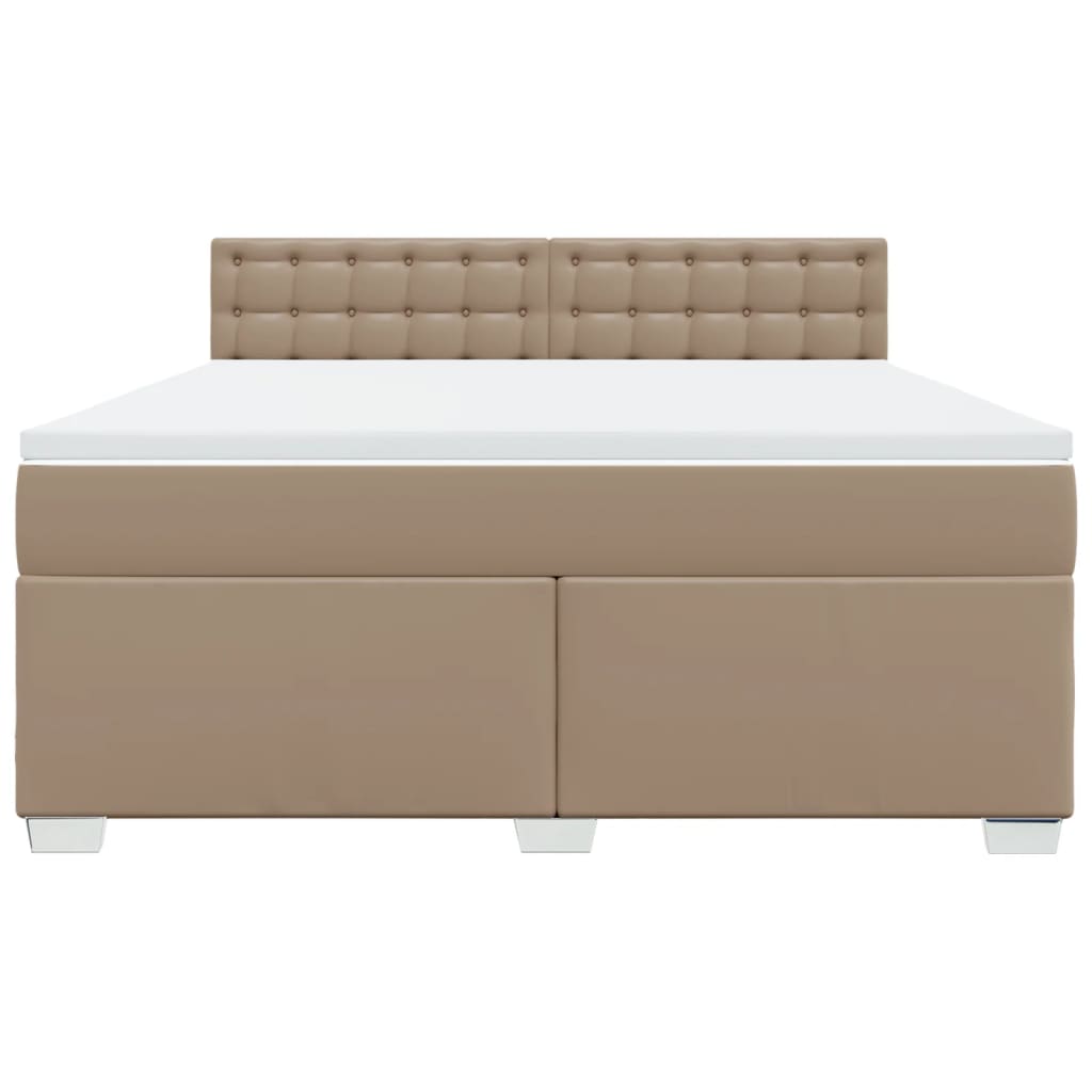 Cama com molas/colchão 180x200 cm couro artificial cappuccino
