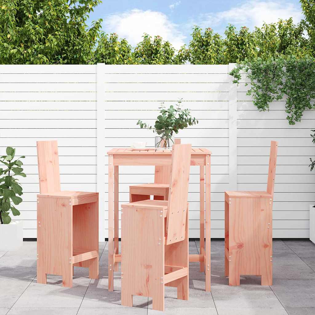 5 Pcs conjunto de bar para jardim madeira de douglas maciça